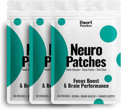 DUORI Neuro Patch packaging box shown for focus and energy support