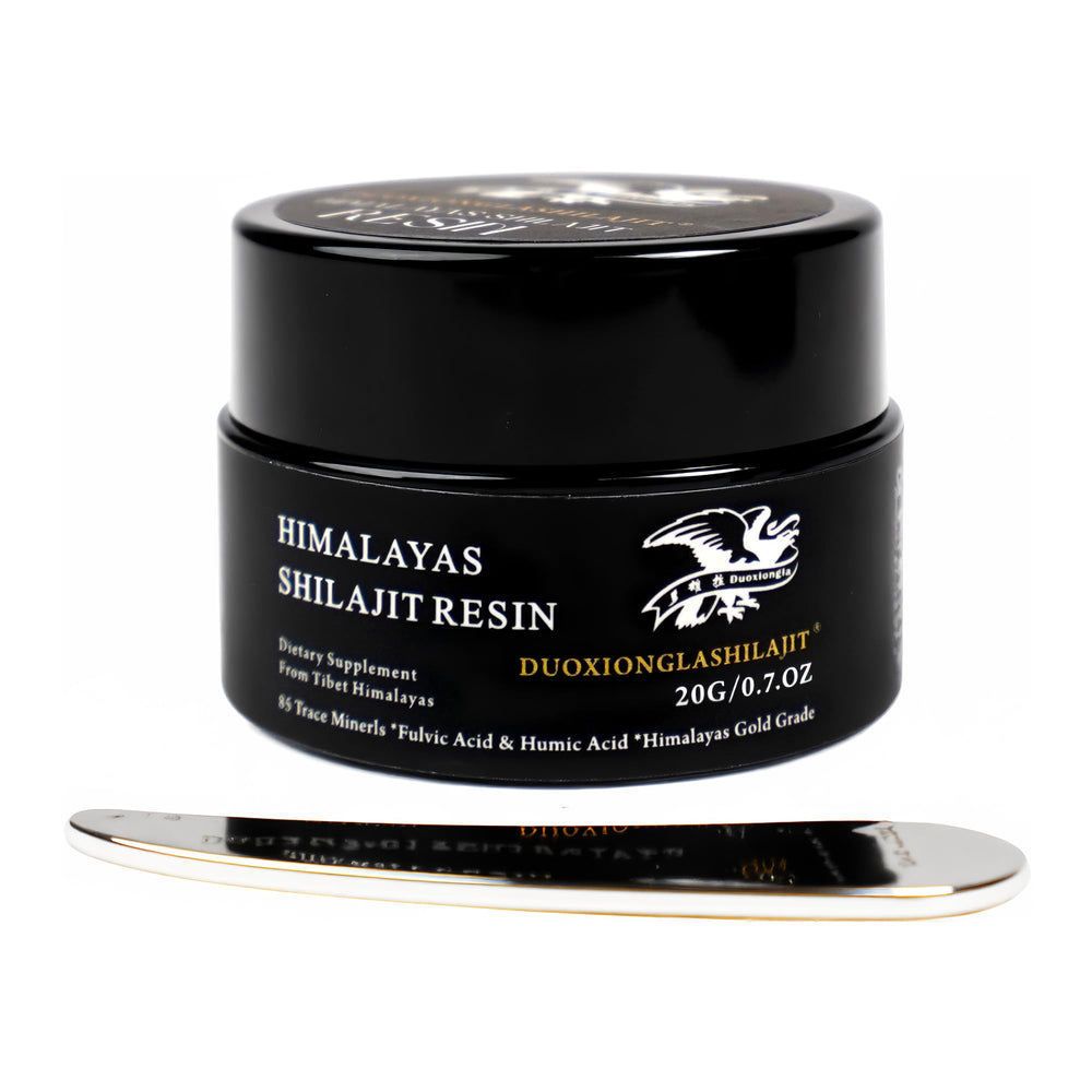 DUOXIONGLASHILAJIT Himalayan resin jar shows pure golden color for daily energy support