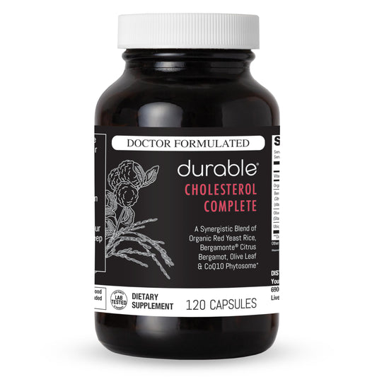 Durable Cholesterol Complete bottle front view for daily heart-support routines