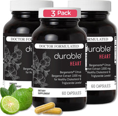 Durable Heart bottle close-up showing capsules for cardiovascular support.