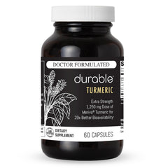 Durable Turmeric Meriva bottle pour shows convenient daily dosage for joint support.