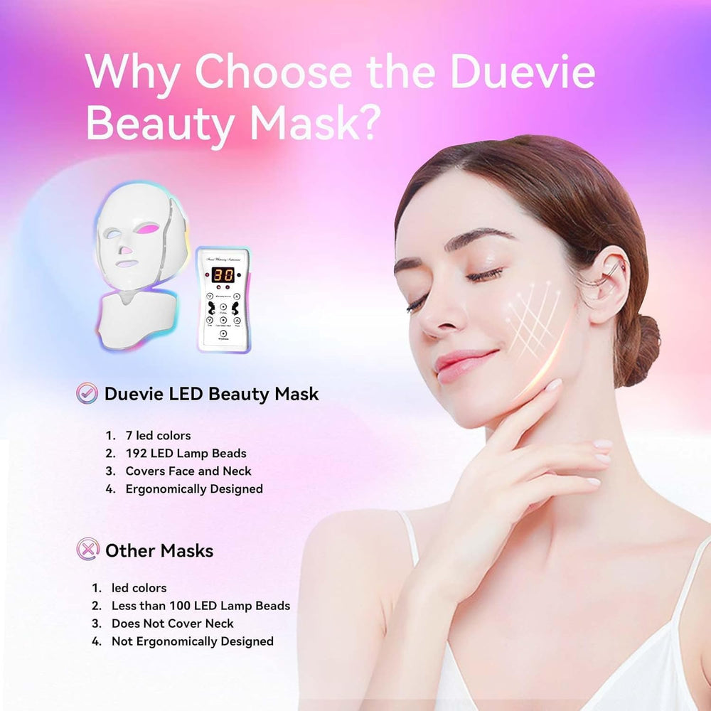 Duvie LED mask in its kit with all components for easy setup.