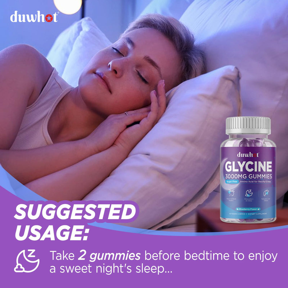 duwhot Glycine Gummies GMP-certified seal on packaging.