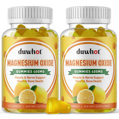 Duwhot Magnesium Oxide Gummies bottle front shows a convenient daily wellness option.