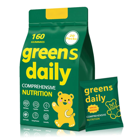 DYDUON Greens Gummies bottle front for daily gut support.