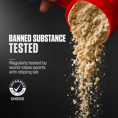 Dymatize ISO100 vanilla packaging communicates premium quality.