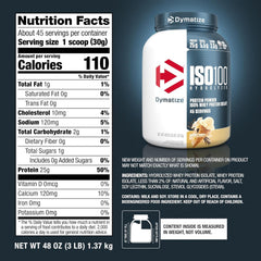 Dymatize ISO100 vanilla smoothie bowl setup suggests quick meal.