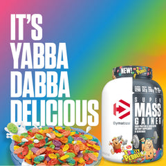 Dymatize Super Mass Gainer nutrition panel highlights calories per serving.
