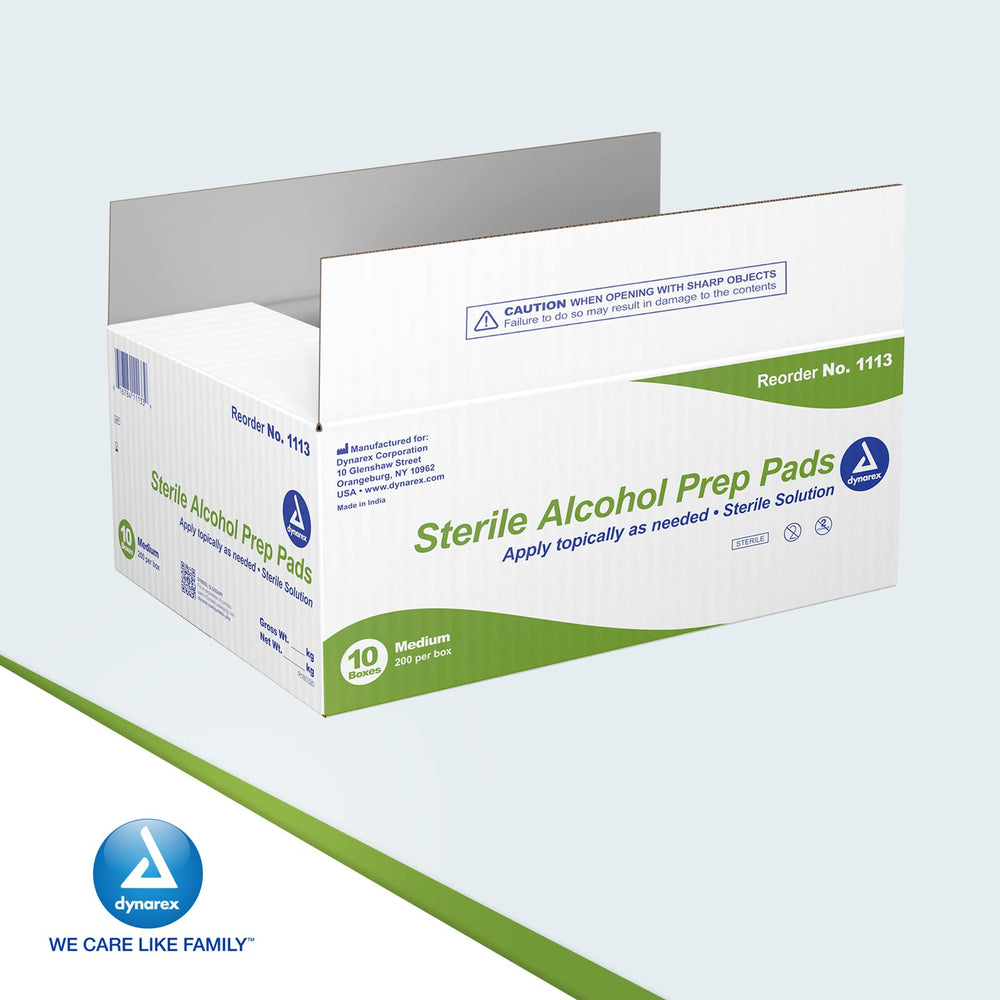 Dynarex 1113-CS latex-free sterile alcohol pad ready for external prep