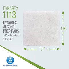 Dynarex 1113-CS soft nonwoven pad close-up emphasizes gentle, absorbent texture