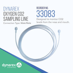 Dynarex 33083 sampling line shows transparent material for clear CO2 visualization