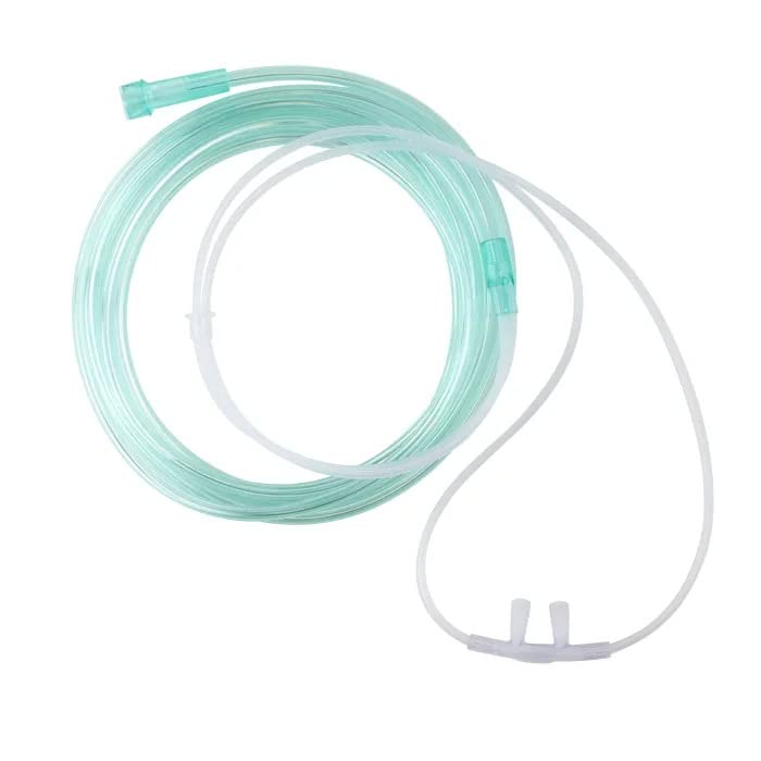 Dynarex 33111 nasal oxygen cannula with flared tip, 7 ft universal connector for comfortable oxygen delivery