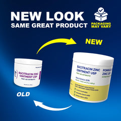 Dynarex bacitracin zinc ointment label highlights antiseptic healing for minor injuries.
