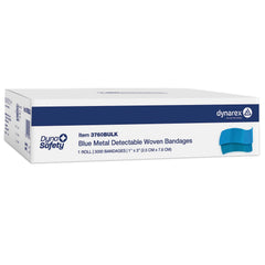 Dynarex blue metal detectable bandages with foil strip for reliable safety checks.