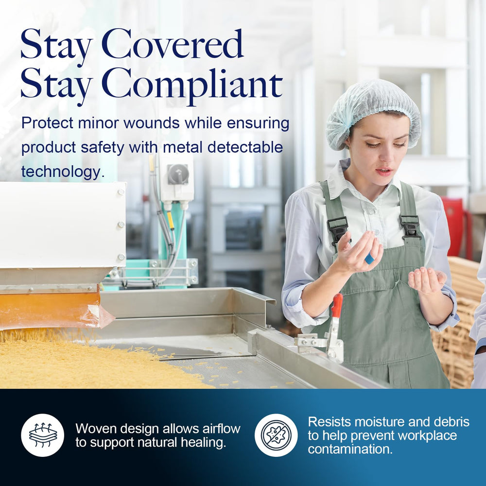 Bright blue color improves visibility in busy work environments.