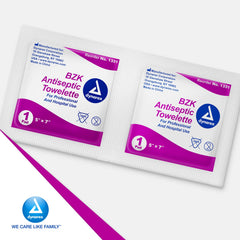 First aid kit inclusion: Dynarex BZK towelettes for minor cuts and scrapes.