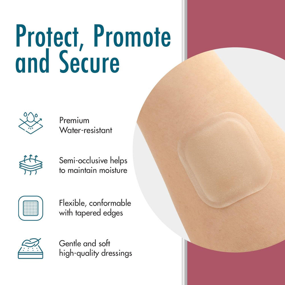 Dynarex DuraDerm hydrocolloid dressing applied to skin for protection.