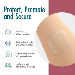 Dynarex DuraDerm hydrocolloid dressing applied to skin for protection.
