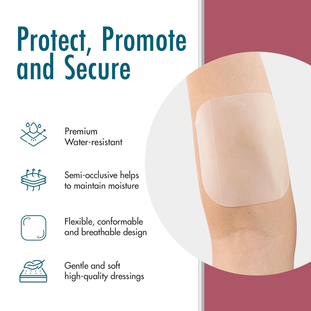 Dynarex Dynaderm hydrocolloid dressing closeup highlighting soft, flexible patch for skin comfort.