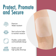 Dynarex Dynaderm hydrocolloid dressing closeup highlighting soft, flexible patch for skin comfort.