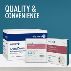 Dynarex Dynaderm hydrocolloid dressing supports long-wear wound management.