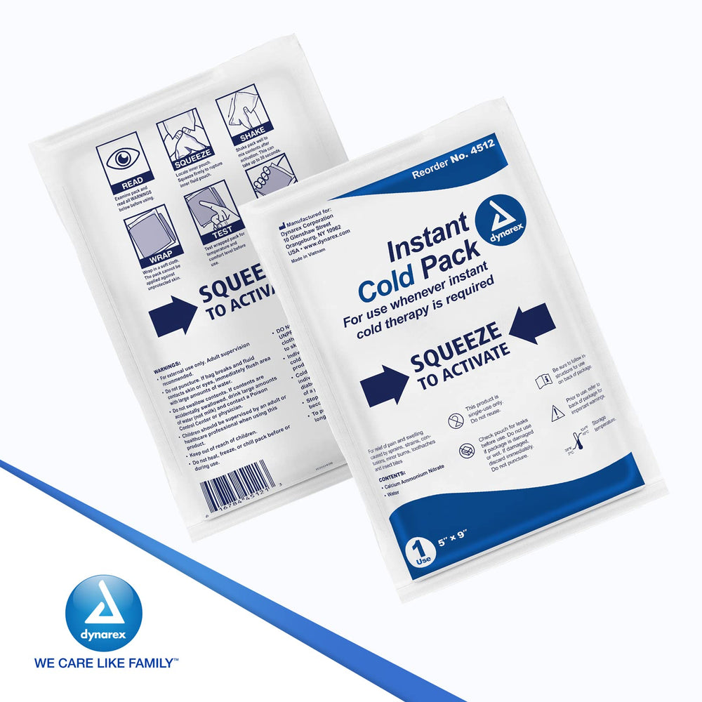 Dynarex ice pack for sprains provides targeted cooling.