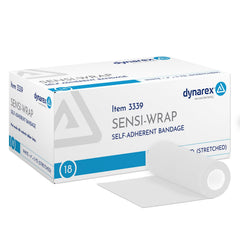 Dynarex Sensi-Wrap bandage roll in white for lightweight compression.