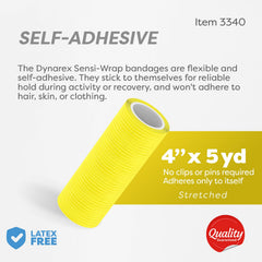 Dynarex Sensi-Wrap latex-free bandage highlights comfortable, breathable support for everyday wounds and wraps.