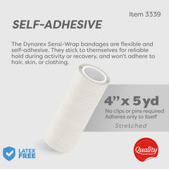 Close-up of Dynarex Sensi-Wrap self-adhesive texture for secure wear.