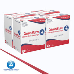 Latex-free, non-adhesive Dynarex XeroBurn bandage being applied gently