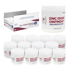 Dynarex zinc oxide ointment jar front, showing protective skin barrier.