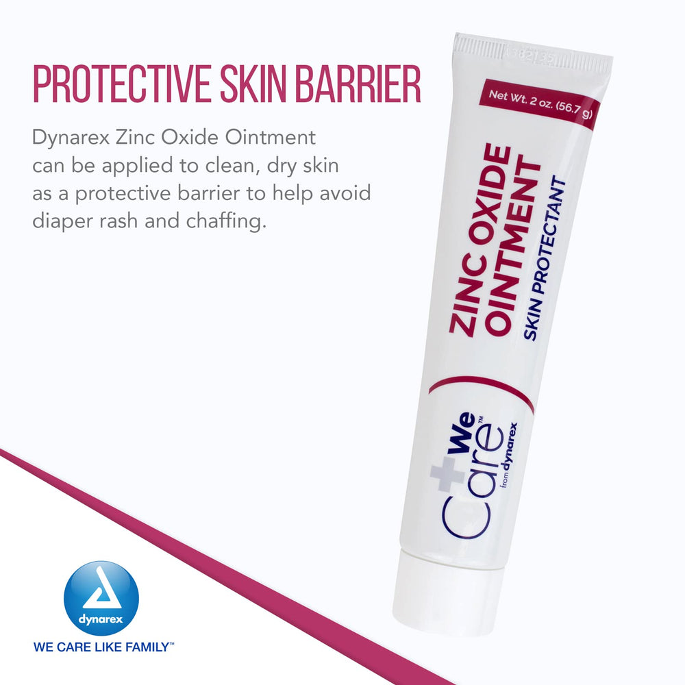 Dynarex zinc oxide ointment texture close-up shows creamy, spreadable formula
