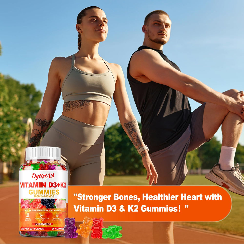 DytistAid Vitamin D3+K2 Gummies on shelf conveys trusted daily nutrition choice