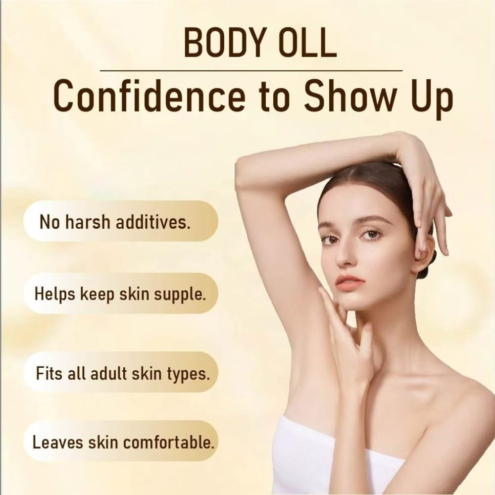 E-RA Queen Body Oil applied to arm demonstrates quick hydration