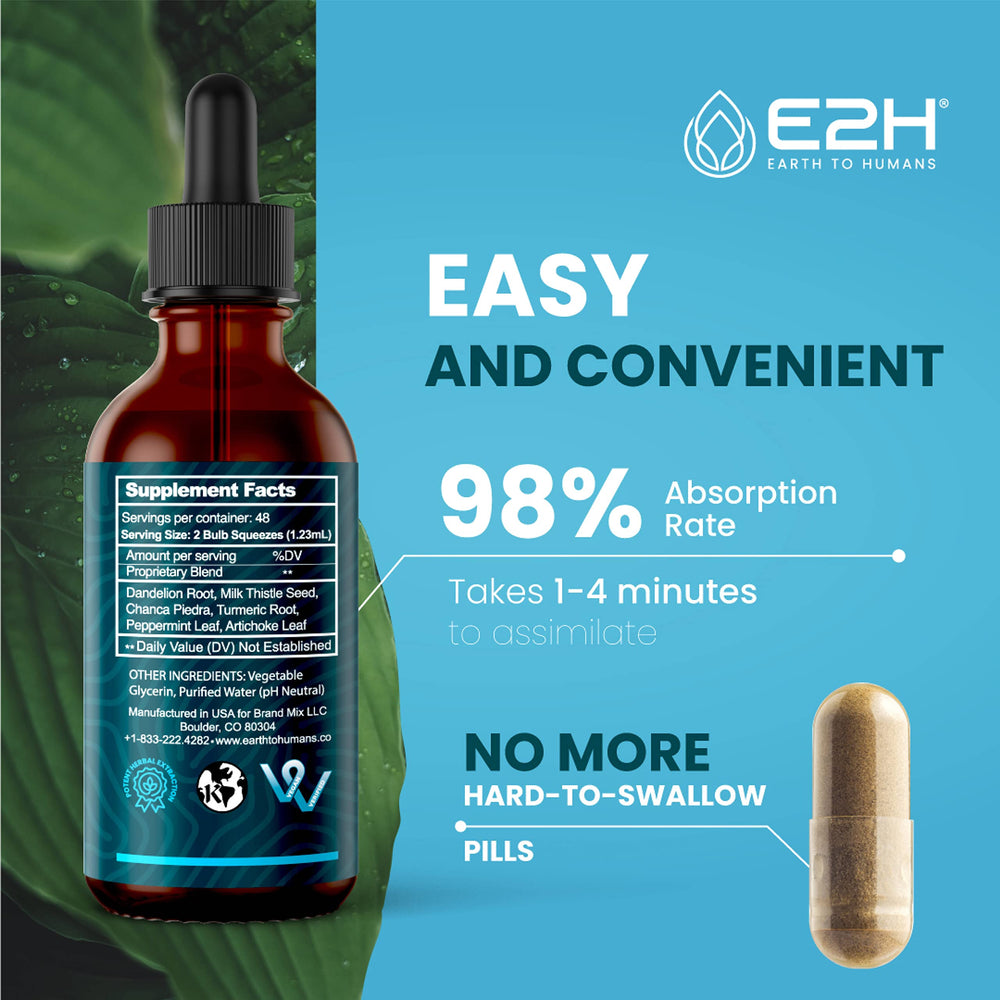 E2H Dandelion root and artichoke leaves emphasize digestion.