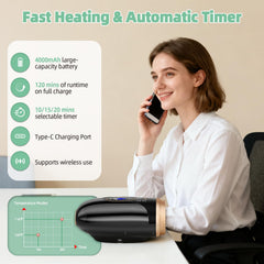 Ealken hand massager heat settings side view shows warmth options