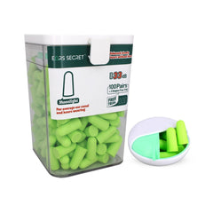 EARS SECRET foam earplugs in sleeping setup reduce ambient noise for restful nights.