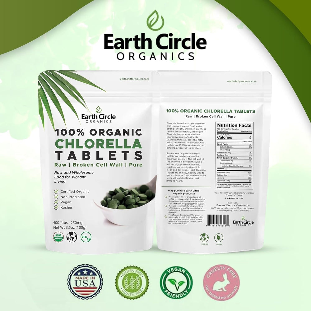 Earth Circle Organics packaging displaying USDA Organic and vegan certifications