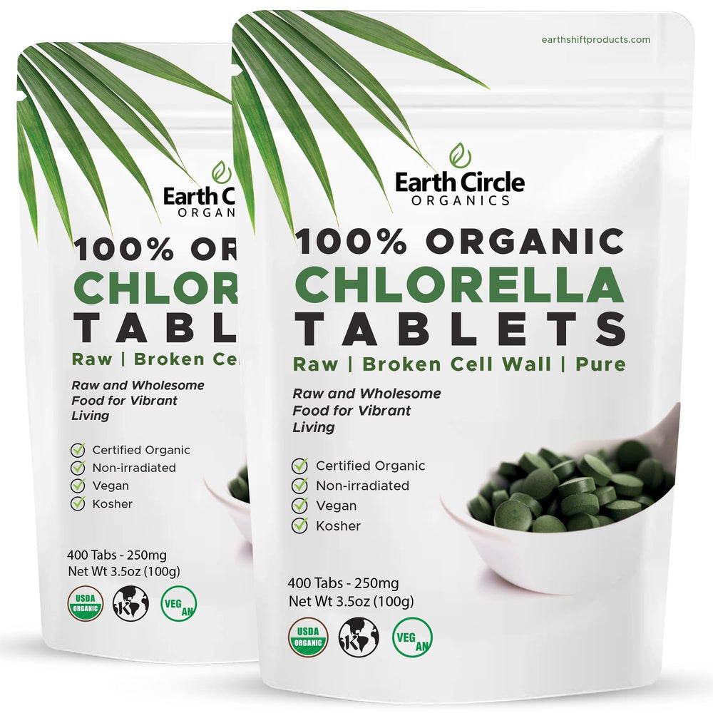 Earth Circle Organics chlorella tablets bottle front for daily wellness
