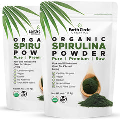 Earth Circle Organics Spirulina Powder resealable bag for protein-rich smoothies