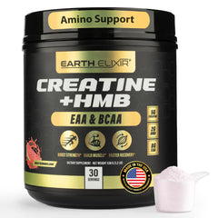 Earth Elixir creatine HMB watermelon powder scoop supports training power