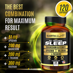 Earth Elixir L-theanine 200mg capsules beside a glass of water.