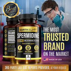 Earth Elixir Spermidine Eurofins lab report confirms quality.