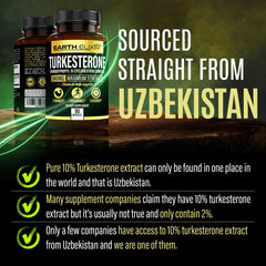 Earth Elixir Turkesterone capsules close-up showing vegan, non-GMO formula