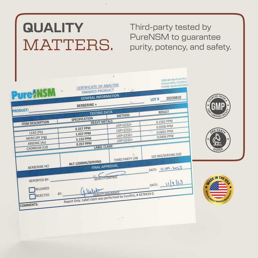 Earth Elixir USA-made GMP facility badge signaling quality and third-party testing.