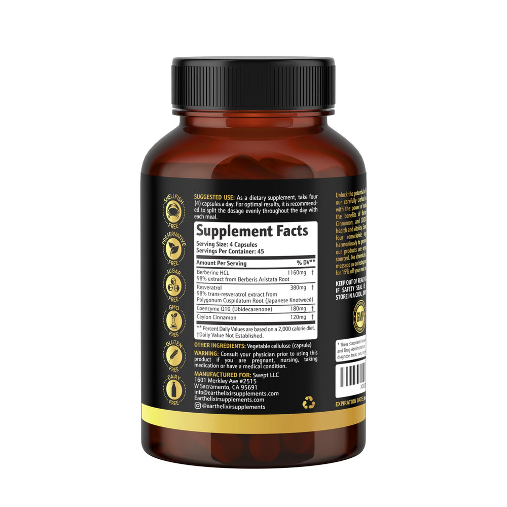 Earth Elixir vegan kosher halal label on bottle indicating clean, compliant capsules.