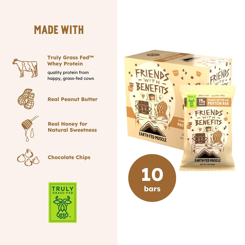Earth Fed Muscle bars gluten-free and non-GMO ingredients for clean snacking.