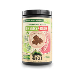 Earth Fed Muscle jar with scoop, convenient daily nutrition.