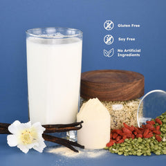Earth Fed Muscle Common Ground organic pea-hemp-goji blend for plant protein variety.