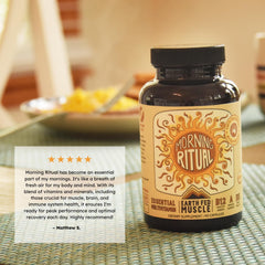 Earth Fed Muscle Morning Ritual packaging displaying a compact 60-capsule bottle
